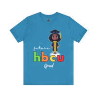 Celebrate academic success with this vibrant ‘Future HBCU Grad’ design featuring a proud African American girl in a black cap and gown. Show your support for Historically Black Colleges and Universities while inspiring the next generation of leaders. This bold, Aqua short-sleeve T-shirt highlights educational excellence and cultural pride, making a powerful statement of empowerment and heritage.